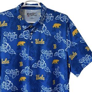 Reyn Spooner University UCLA Bruins Hawaiian Performance Polo Shirt 3XL Pristine